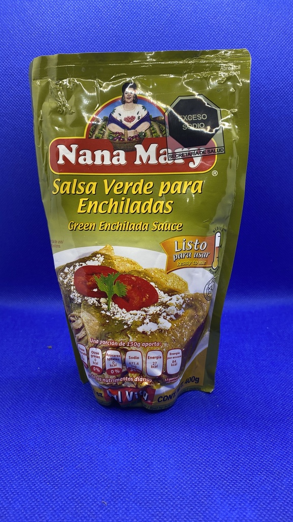 Salsa  Enchiladas Verde_Nana Mary_Bolsa_400_gr