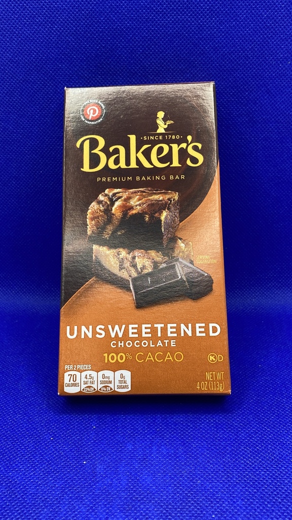 Unsweetened Chocolate_Bakers_caja_113_gr