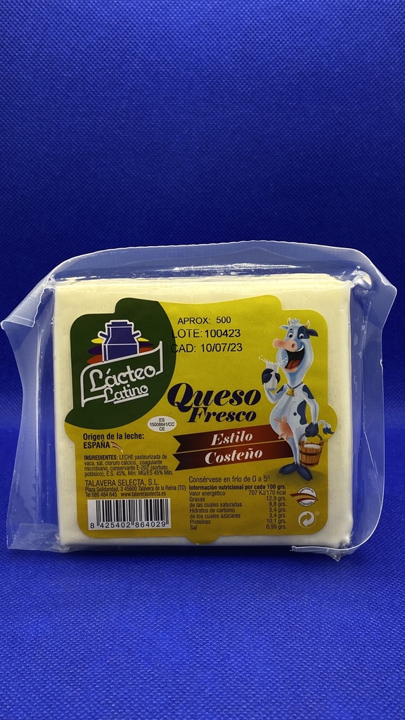 Queso Costeño 500 gr Talavera Selecta