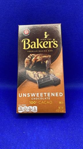 Unsweetened Chocolate_Bakers_caja_113_gr